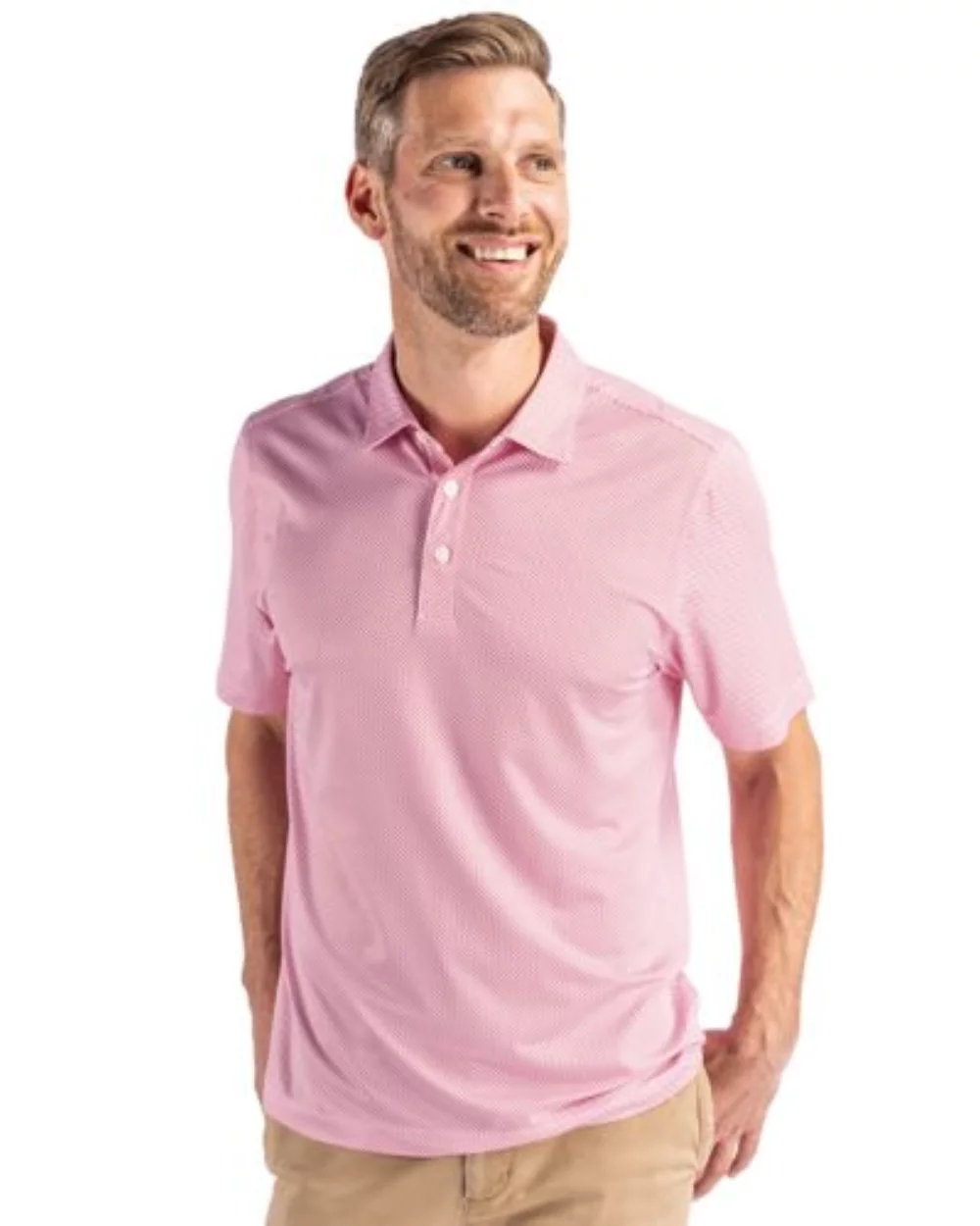 Cutter & Buck Pike Eco Symmetry Print Stretch Recycled Mens Big & Tall Polo