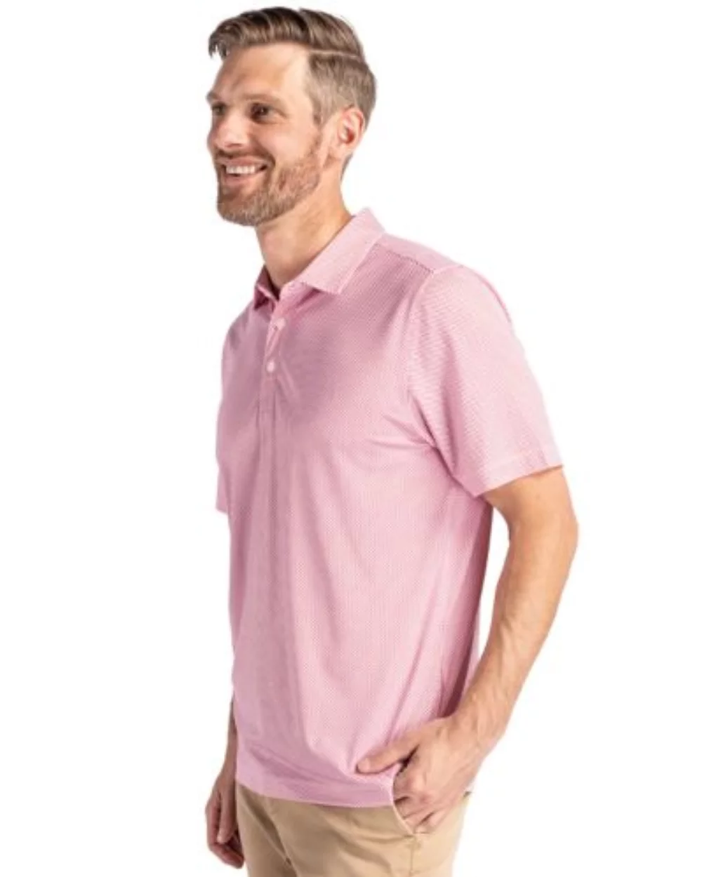 Cutter & Buck Pike Eco Symmetry Print Stretch Recycled Mens Big & Tall Polo