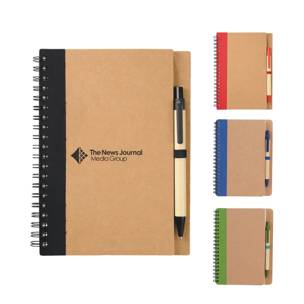 5" x 7" Eco Spiral Notebook with Pen