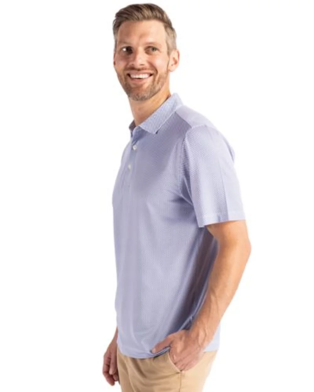 Polo pour hommes Cutter & Buck Pike Eco Symmetry Print Stretch Recycled