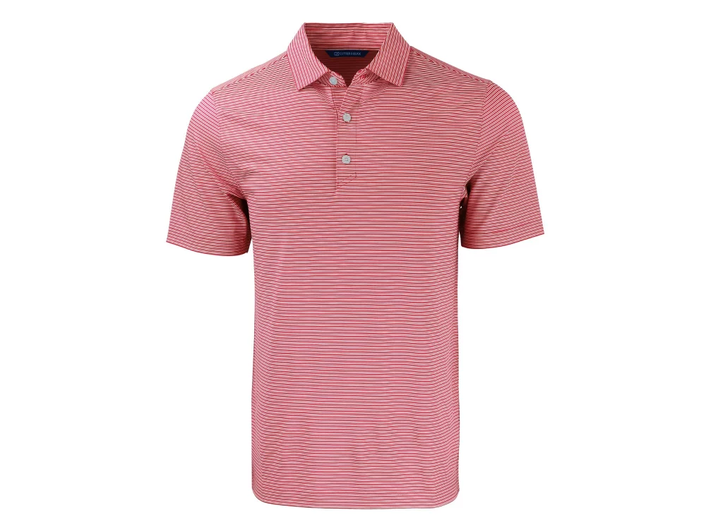 Polo Cutter & Buck Forge Eco à double rayures extensibles recyclées pour hommes de grande taille