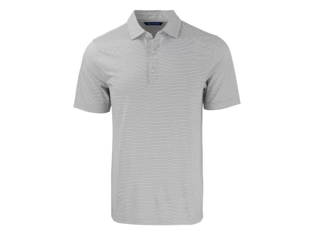 Polo Cutter & Buck Forge Eco à double rayures extensibles recyclées pour hommes de grande taille