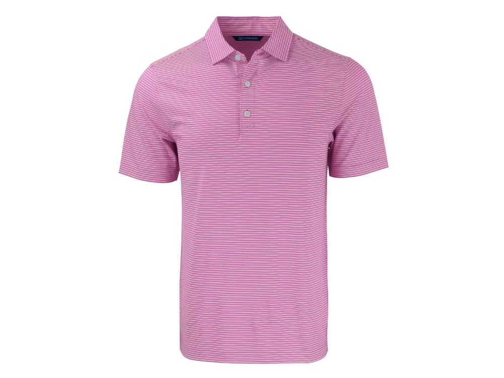 Polo Cutter & Buck Forge Eco à double rayures extensibles recyclées pour hommes de grande taille
