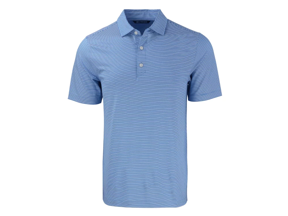 Polo Cutter & Buck Forge Eco à double rayures extensibles recyclées pour hommes de grande taille