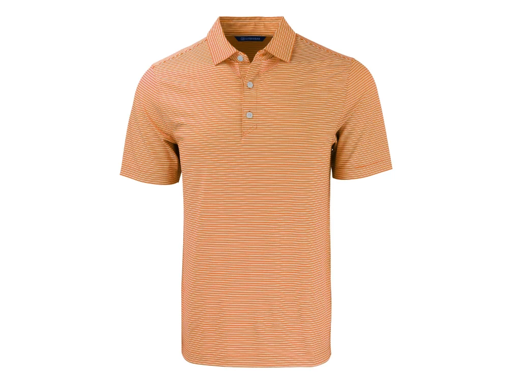 Polo Cutter & Buck Forge Eco à double rayures extensibles recyclées pour hommes de grande taille