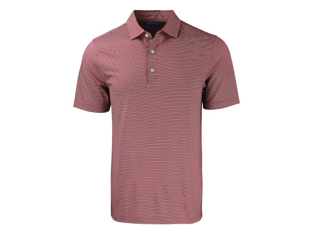 Polo Cutter & Buck Forge Eco à double rayures extensibles recyclées pour hommes de grande taille