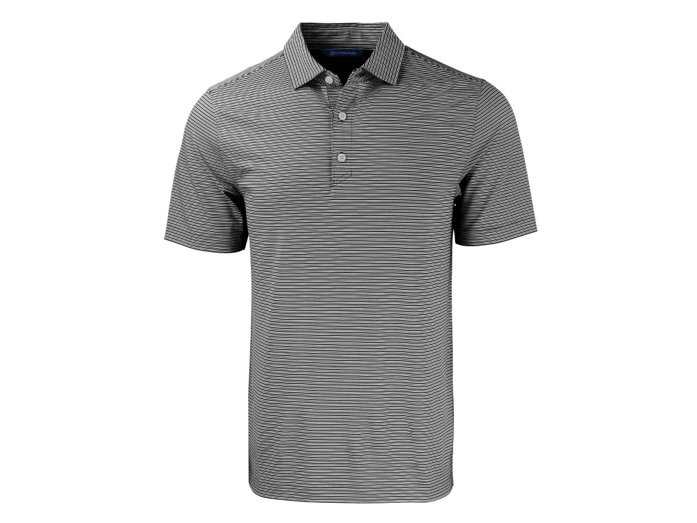 Polo Cutter & Buck Forge Eco à double rayures extensibles recyclées pour hommes de grande taille