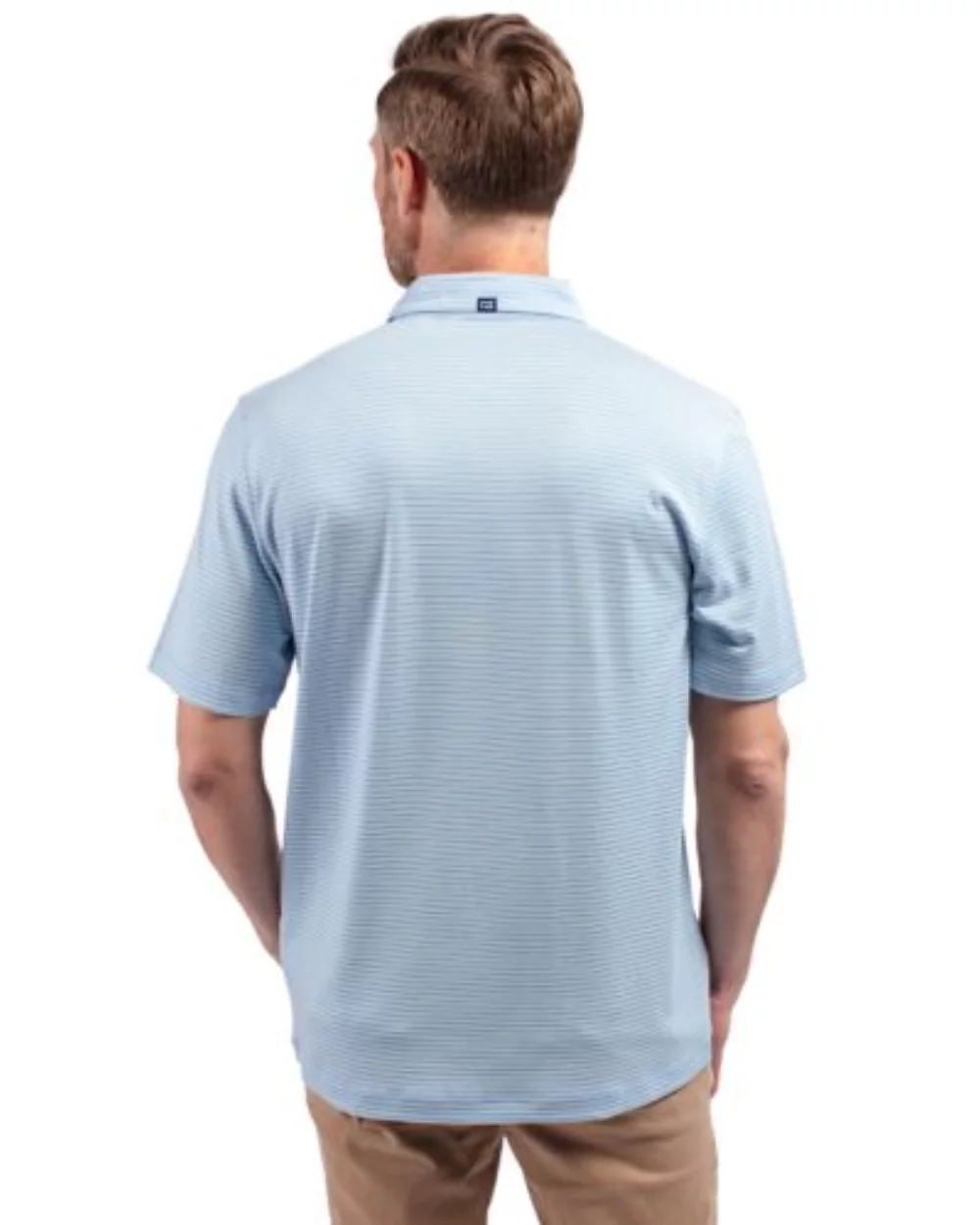 Polo Cutter & Buck Forge Eco à double rayures extensibles recyclées pour hommes de grande taille