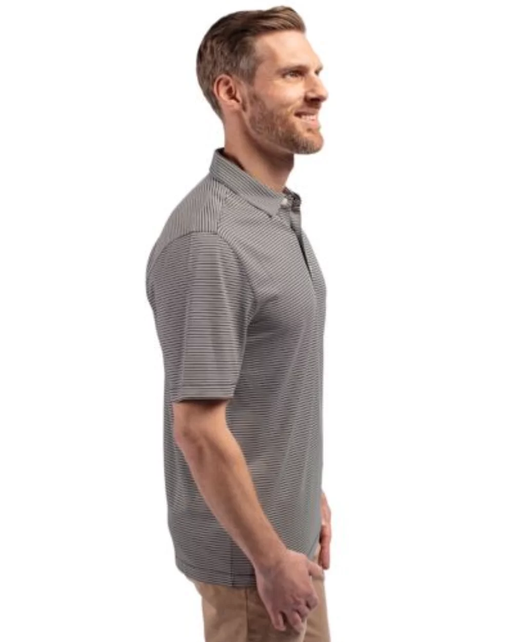 Polo pour hommes Cutter & Buck Forge Eco à double rayures extensibles recyclées