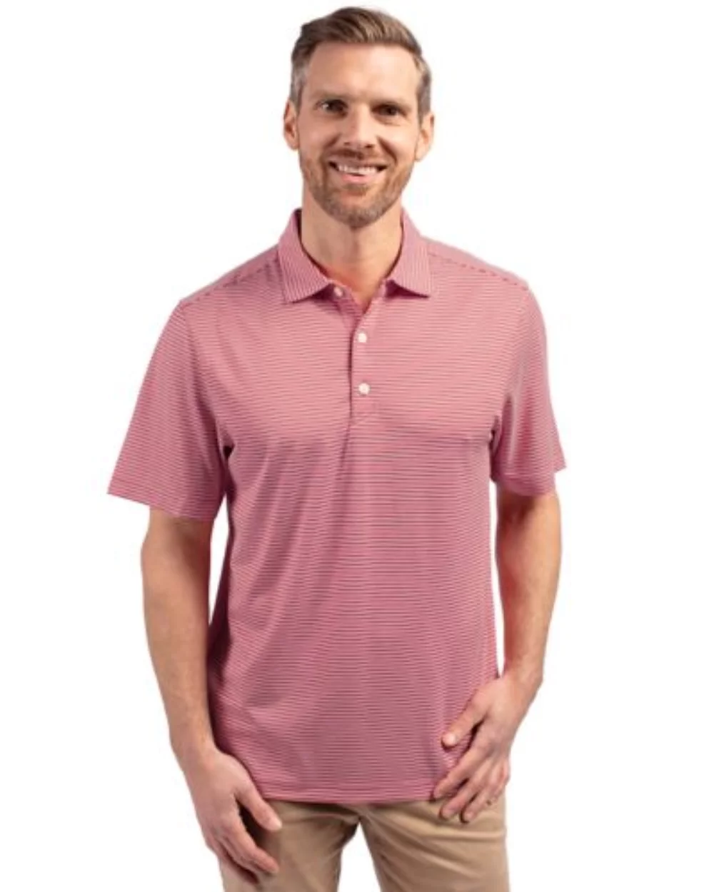 Cutter & Buck Forge Eco Double Stripe Stretch Recycled Mens Polo