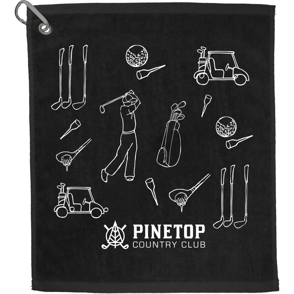 Serviette de golf en tissu éponge 18x15 pouces, 1,3 lb/douzaine.