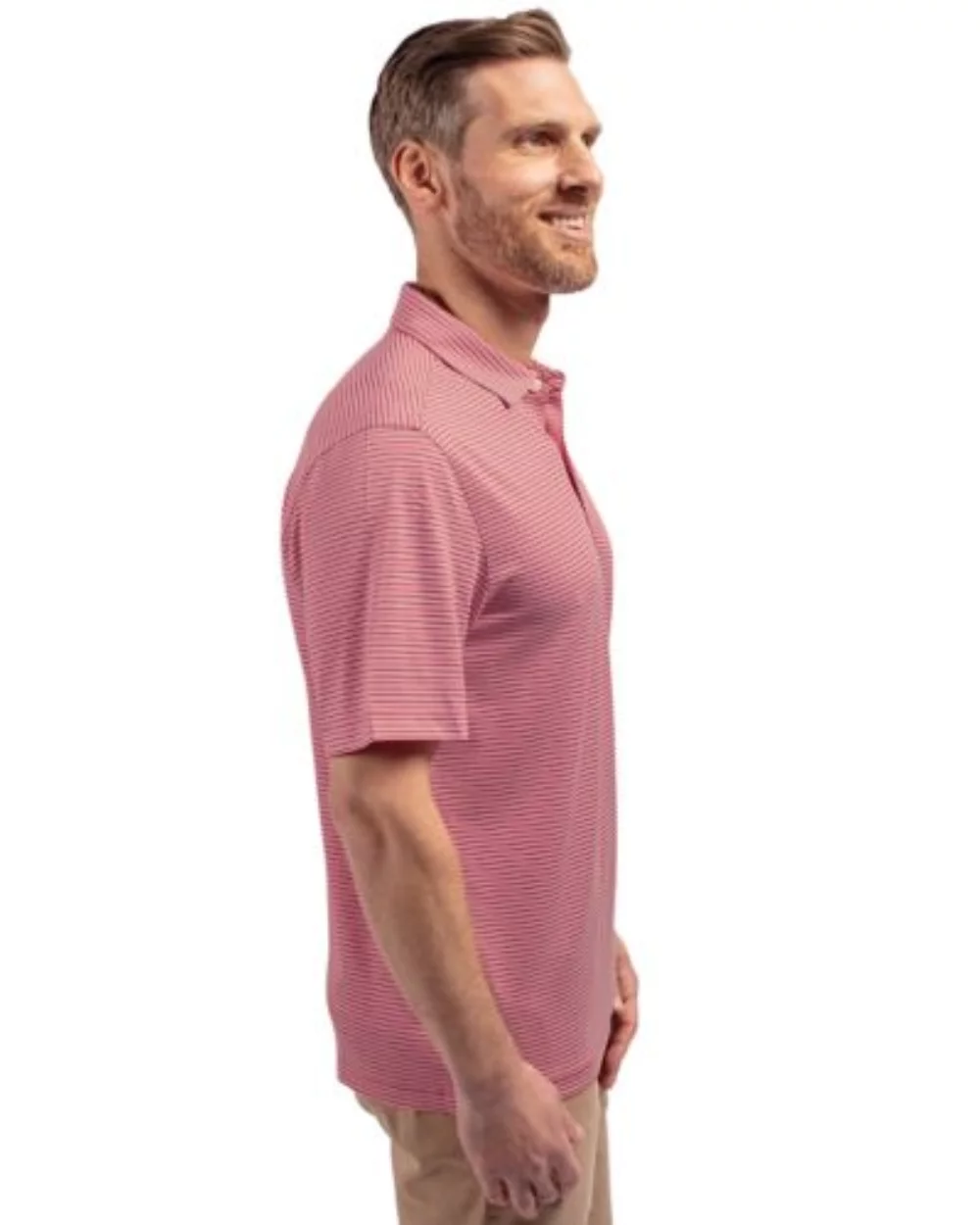 Cutter & Buck Forge Eco Double Stripe Stretch Recycled Mens Polo