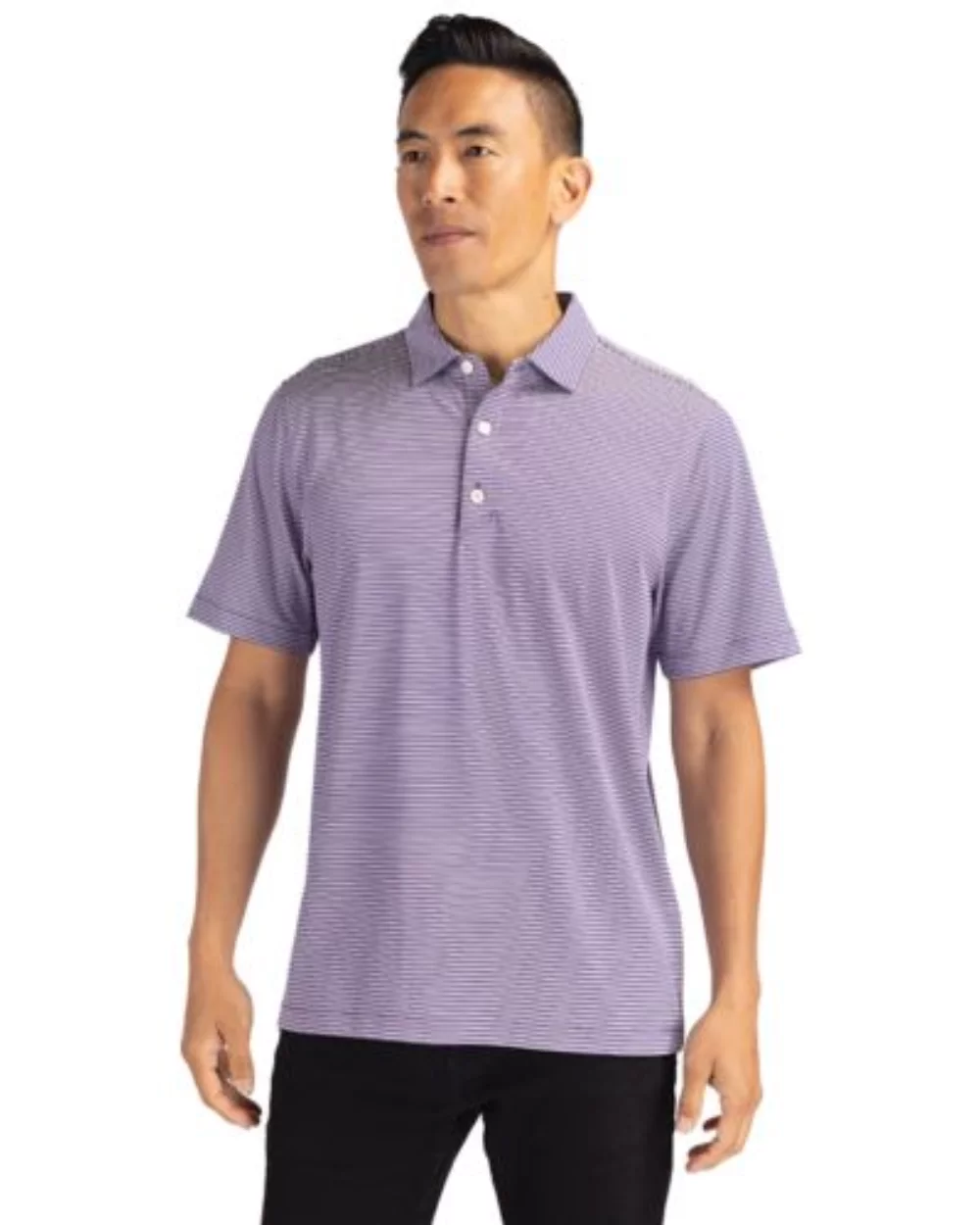 Polo pour hommes Cutter & Buck Forge Eco à double rayures extensibles recyclées