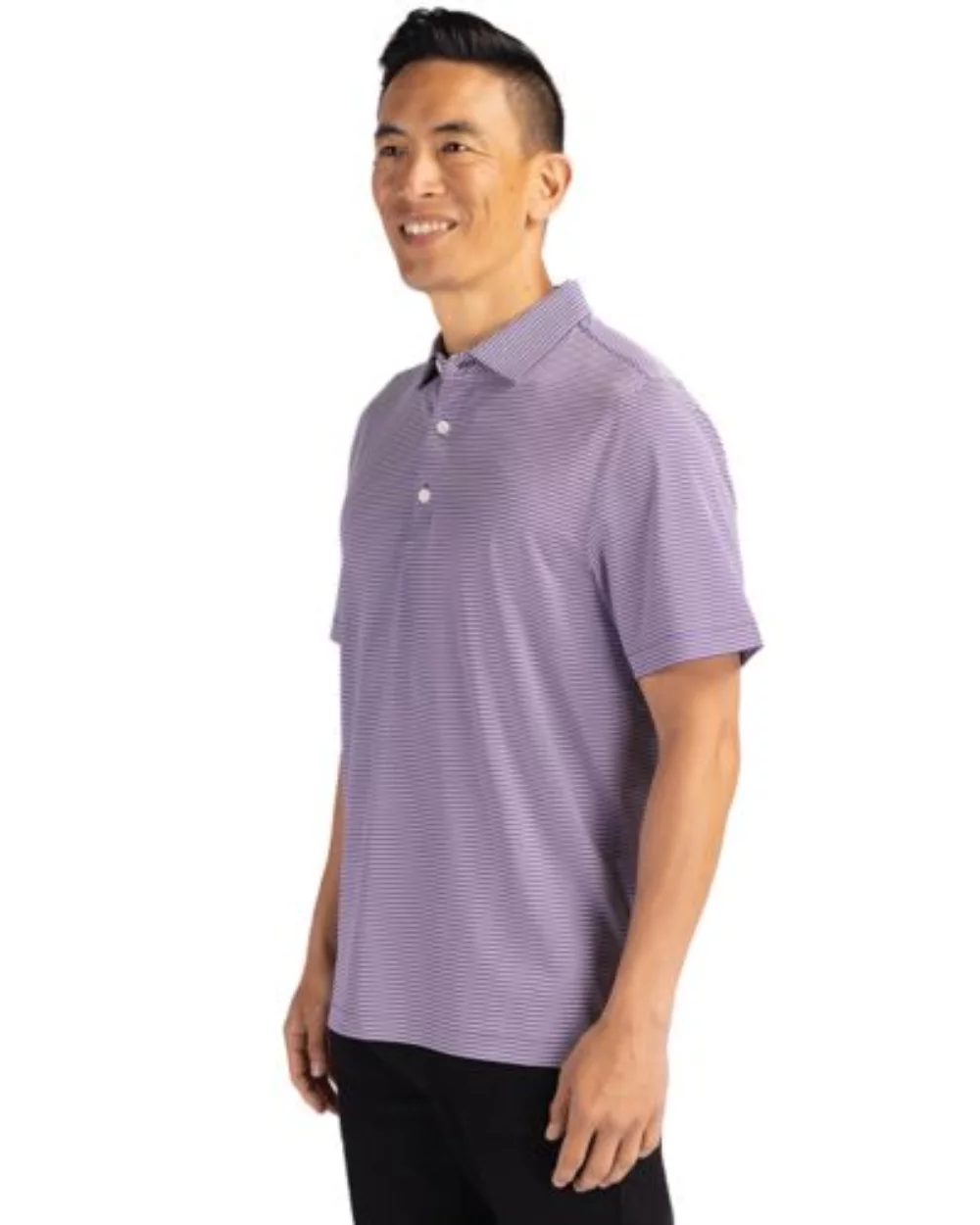 Polo pour hommes Cutter & Buck Forge Eco à double rayures extensibles recyclées
