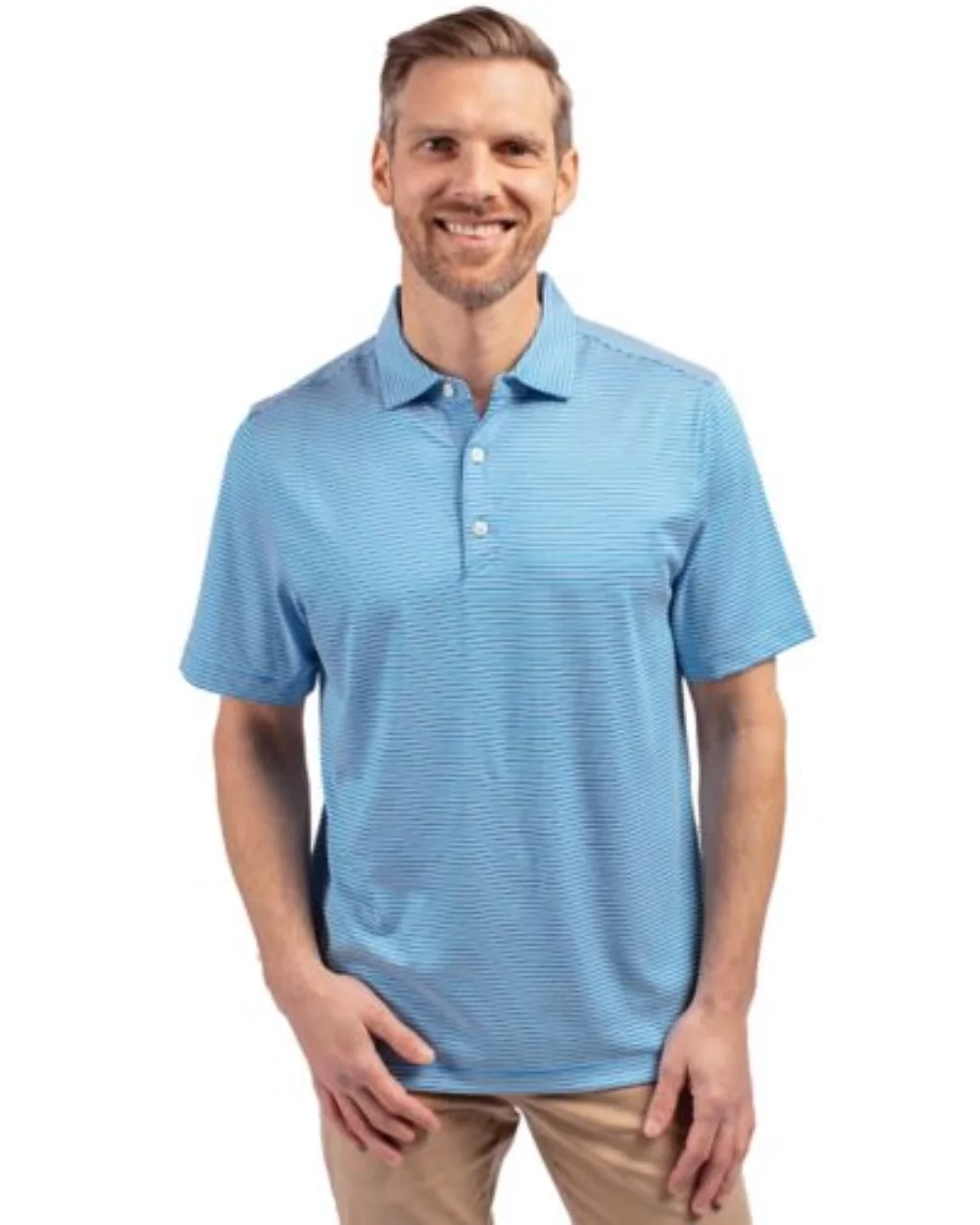 Cutter & Buck Forge Eco Double Stripe Stretch Recycled Mens Polo