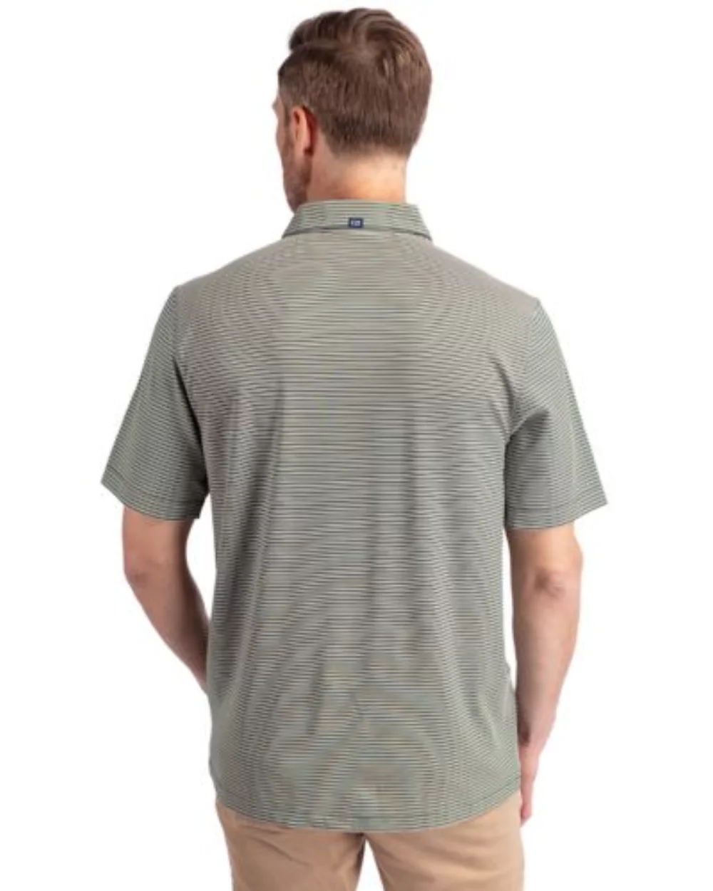Polo Cutter & Buck Forge Eco à double rayures extensibles recyclées pour hommes de grande taille
