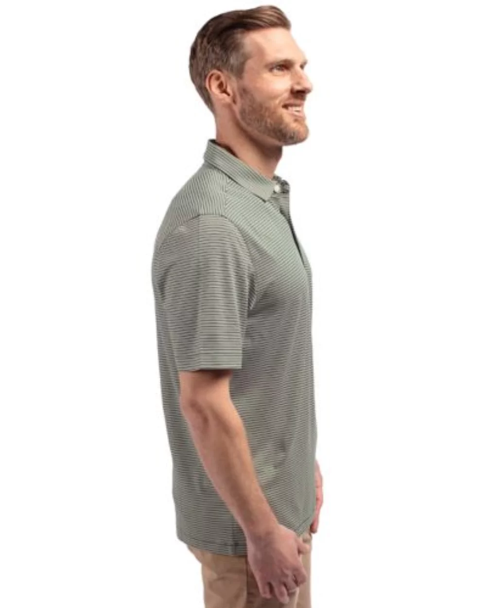 Cutter & Buck Forge Eco Double Stripe Stretch Recycled Mens Polo