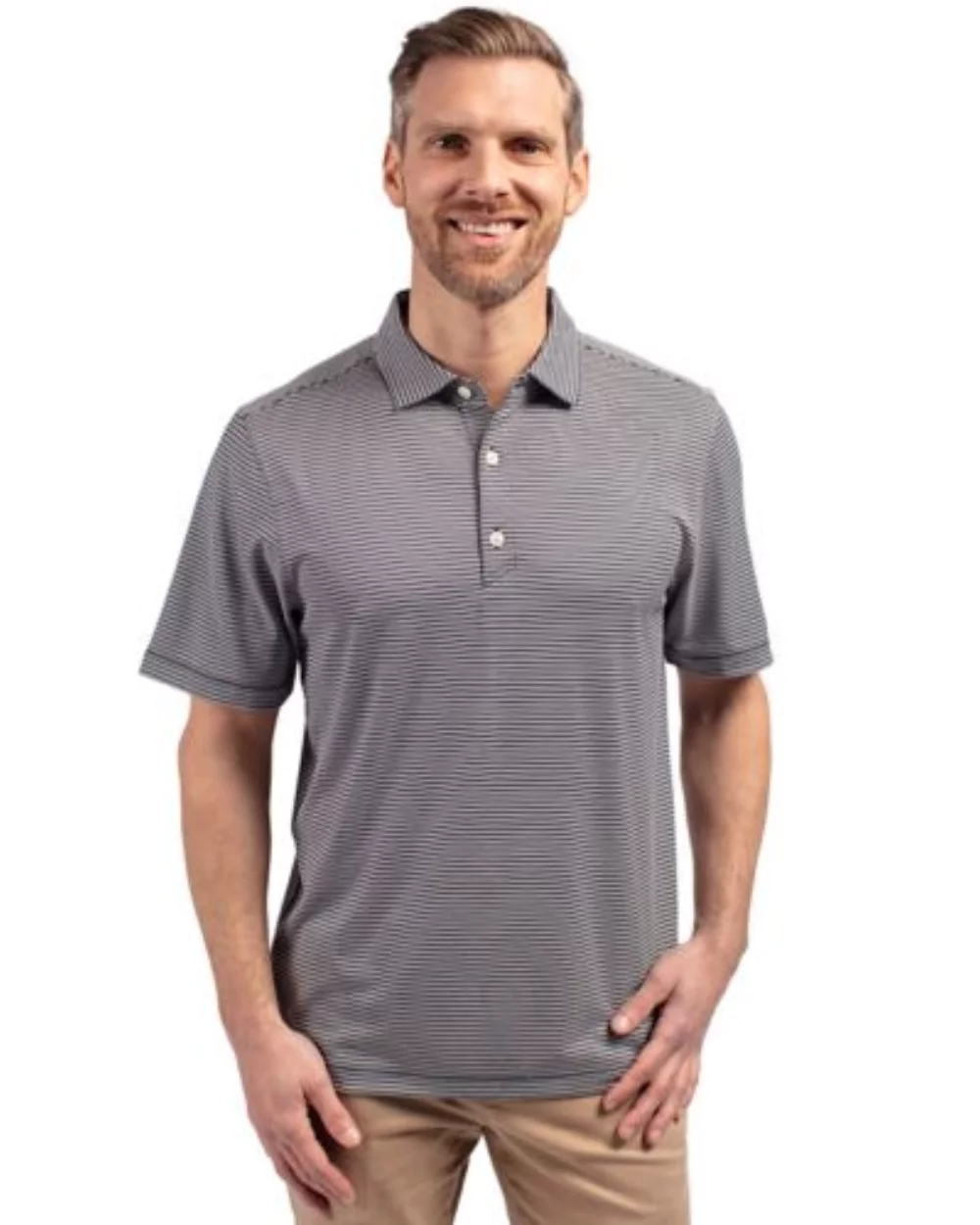 Cutter & Buck Forge Eco Double Stripe Stretch Recycled Mens Polo