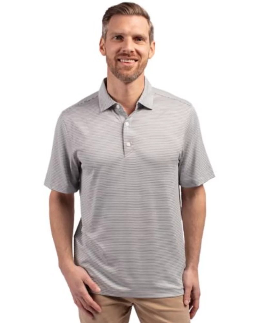 Polo pour hommes Cutter & Buck Forge Eco à double rayures extensibles recyclées