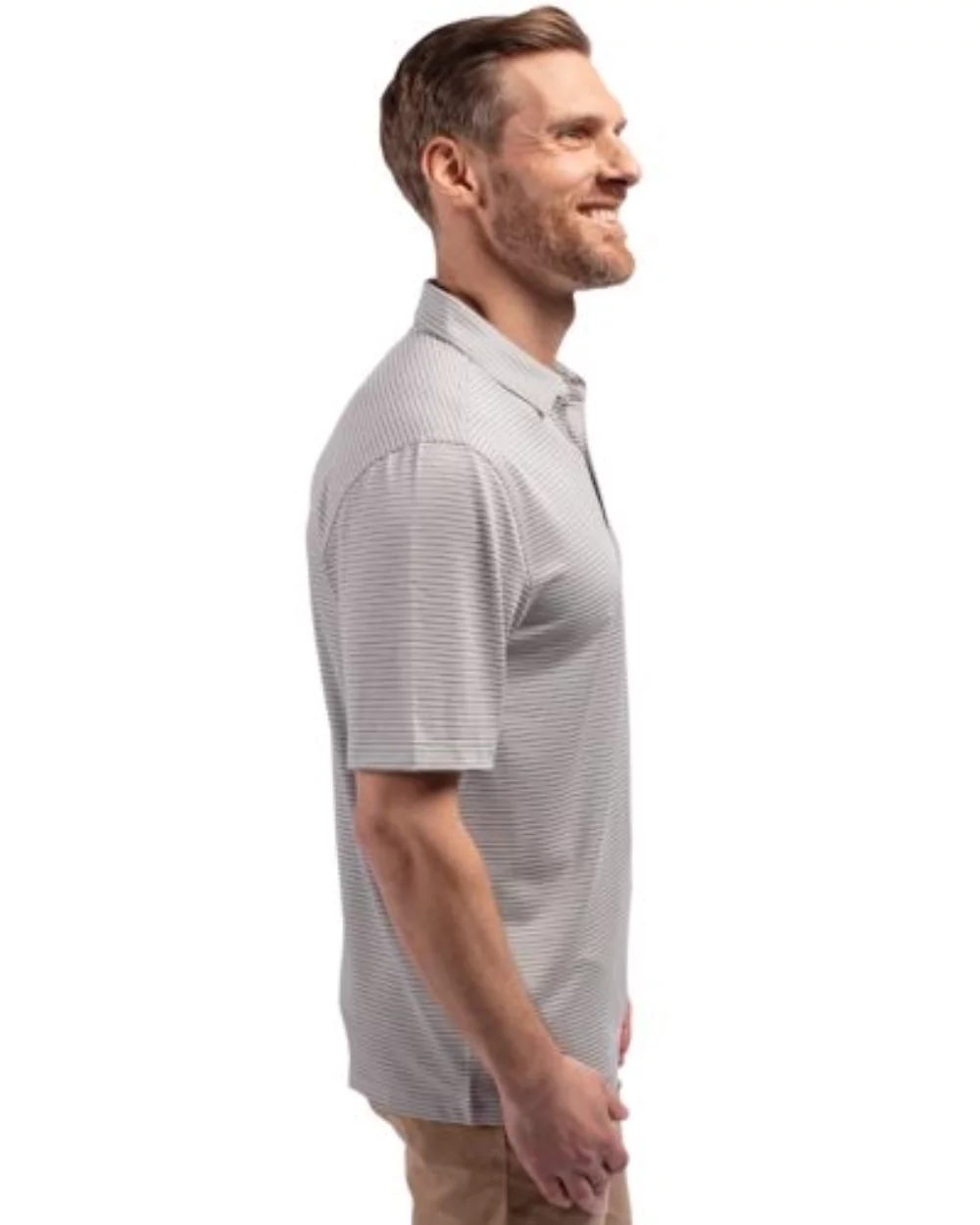 Polo pour hommes Cutter & Buck Forge Eco à double rayures extensibles recyclées