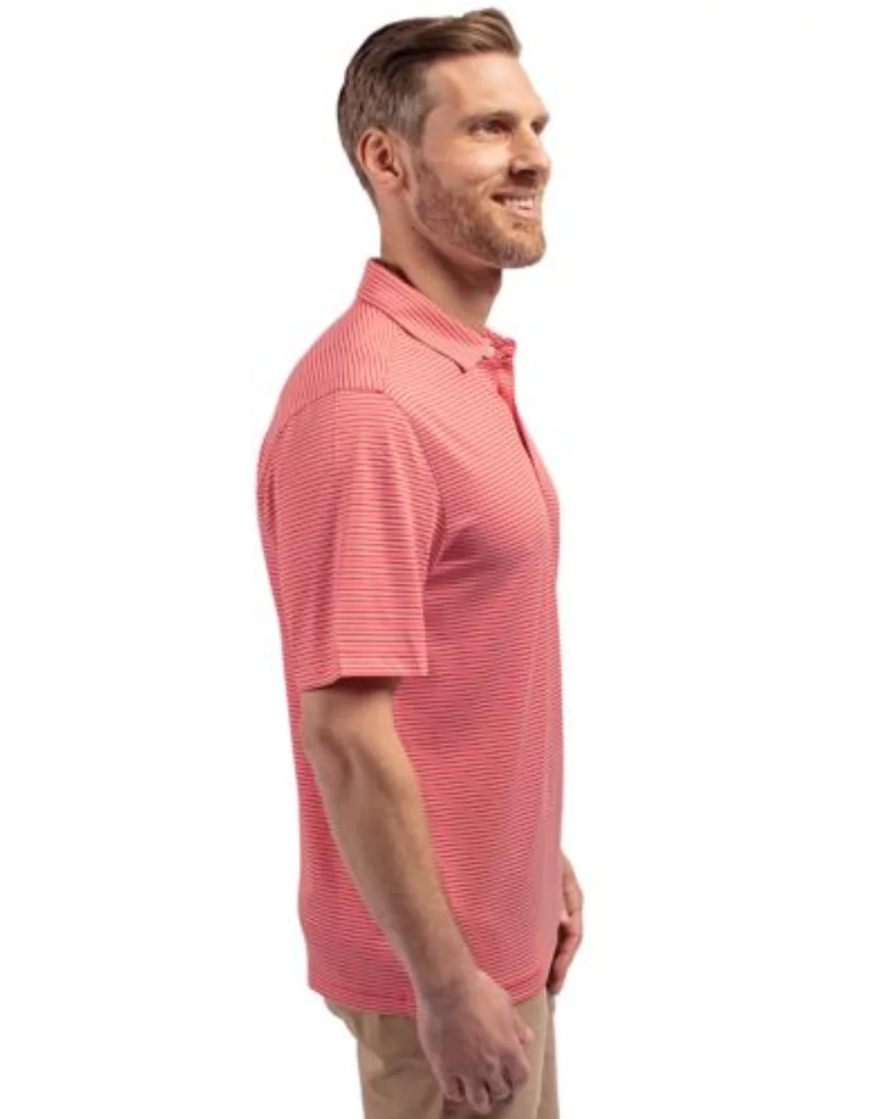 Polo pour hommes Cutter & Buck Forge Eco à double rayures extensibles recyclées