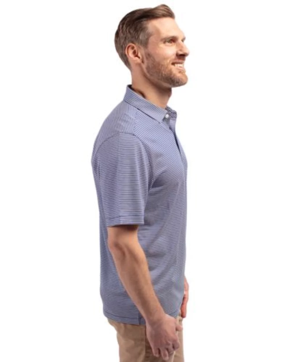 Polo pour hommes Cutter & Buck Forge Eco à double rayures extensibles recyclées