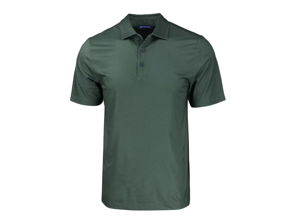 Polo Cutter & Buck Pike Eco Tonal Geo Print Stretch Recycled pour hommes grands et grands