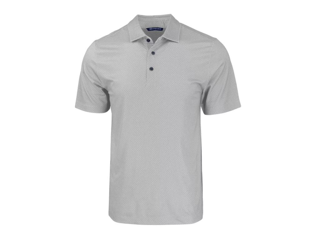 Polo Cutter & Buck Pike Eco Tonal Geo Print Stretch Recycled pour hommes grands et grands