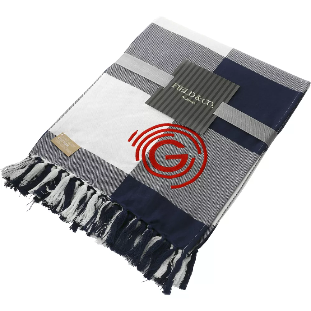 Field & Co. 100% Organic Cotton Check Throw Blanke
