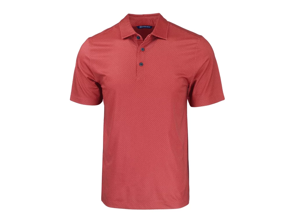 Polo Cutter & Buck Pike Eco Tonal Geo Print Stretch Recycled pour hommes grands et grands