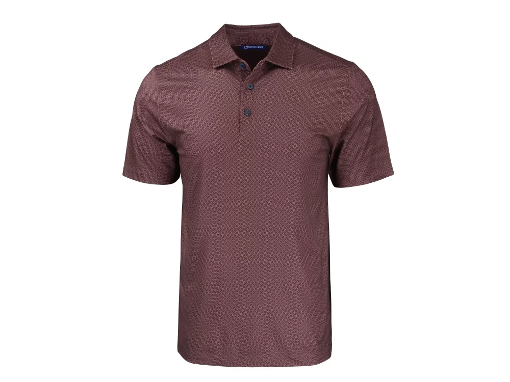 Polo Cutter & Buck Pike Eco Tonal Geo Print Stretch Recycled pour hommes grands et grands