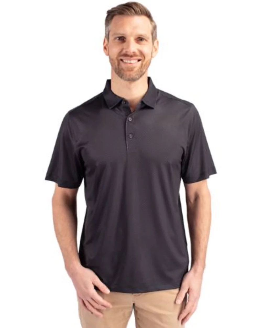 Polo Cutter & Buck Pike Eco Tonal Geo Print Stretch Recycled pour hommes grands et grands