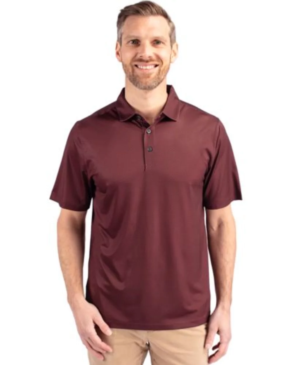 Polo Cutter & Buck Pike Eco Tonal Geo Print Stretch Recycled pour hommes grands et grands