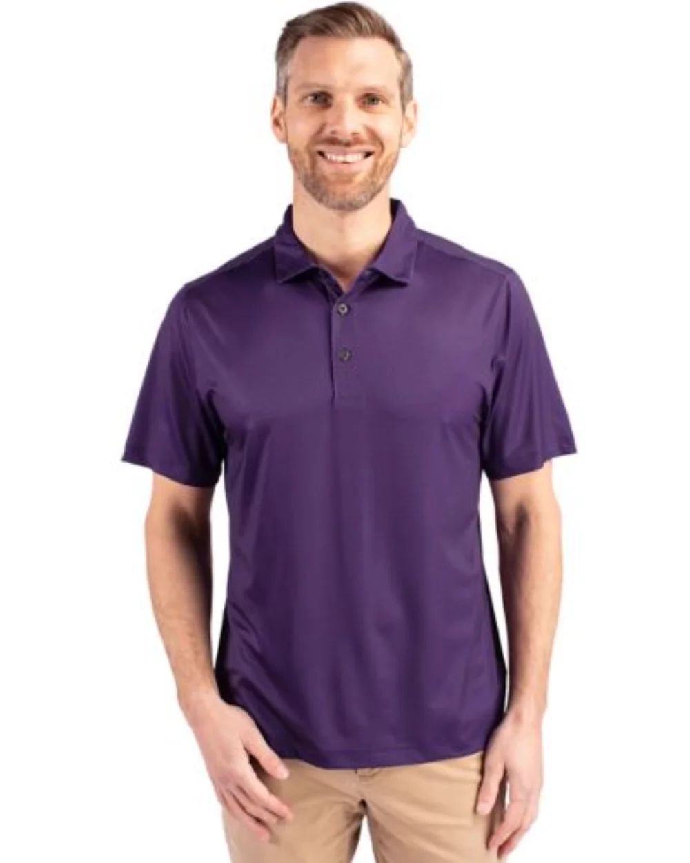 Polo Cutter & Buck Pike Eco Tonal Geo Print Stretch Recycled pour hommes grands et grands
