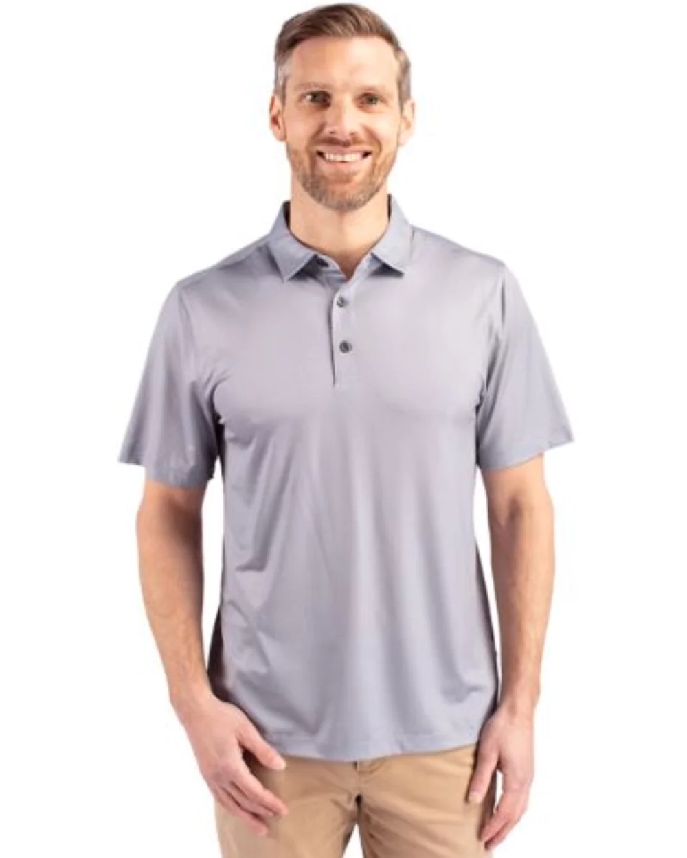Polo Cutter & Buck Pike Eco Tonal Geo Print Stretch Recycled pour hommes grands et grands