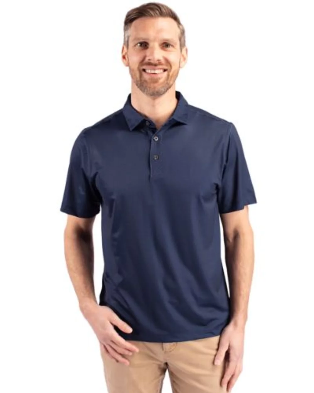 Polo Cutter & Buck Pike Eco Tonal Geo Print Stretch Recycled pour hommes grands et grands
