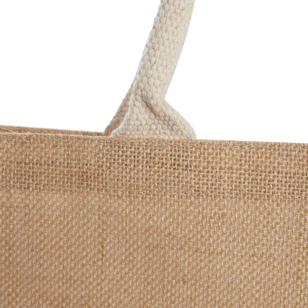 Jute Shopper Tote with Recycled Cotton Pocket