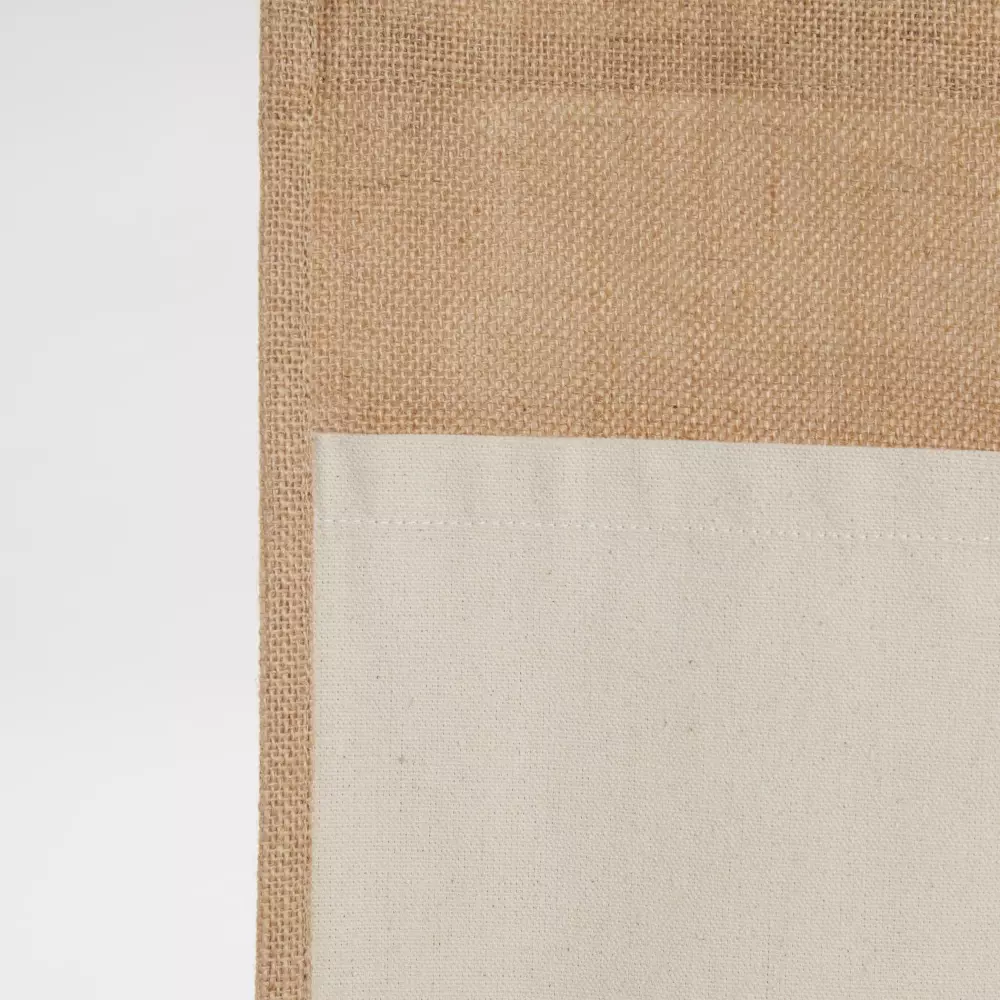 Jute Shopper Tote with Recycled Cotton Pocket