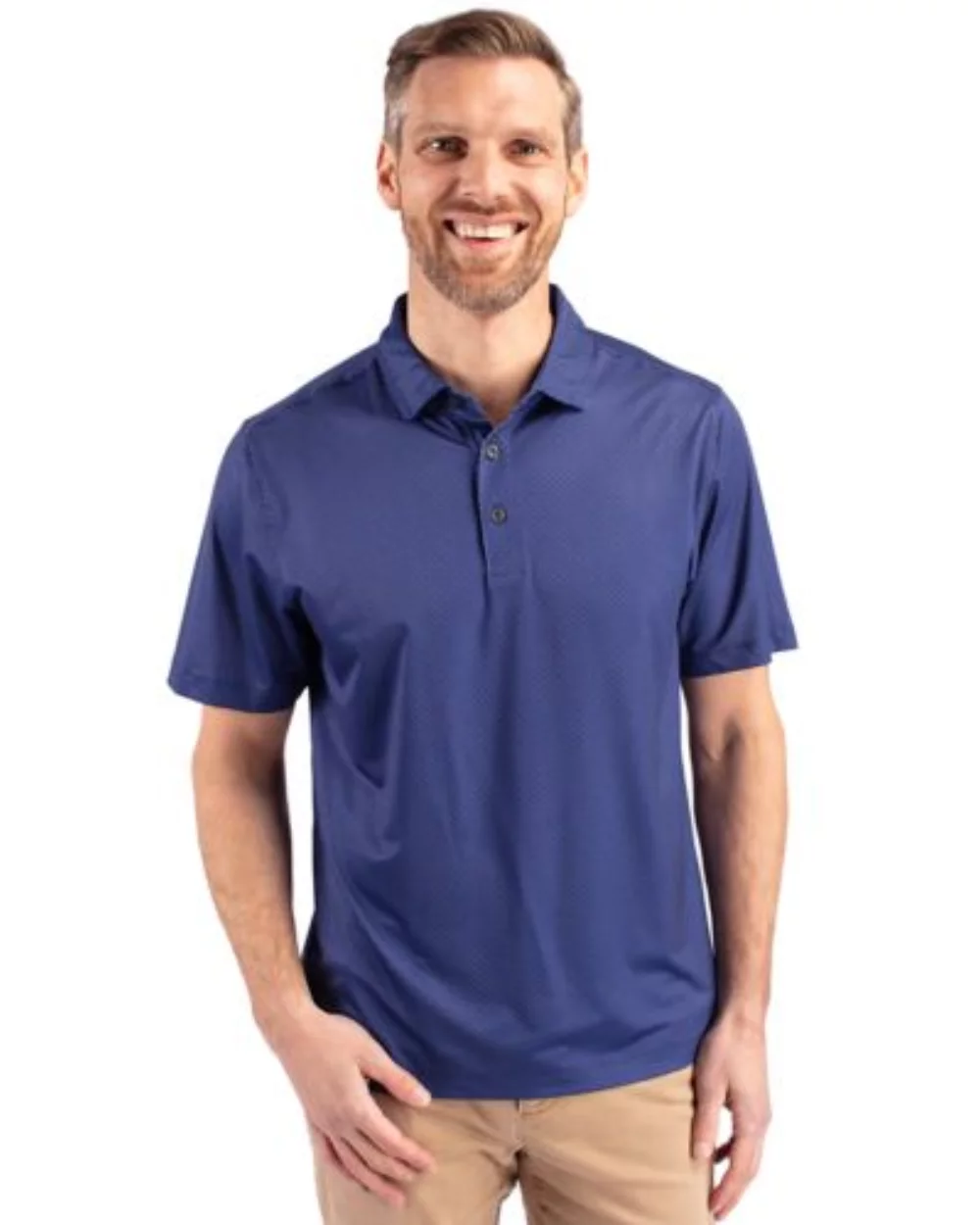 Polo Cutter & Buck Pike Eco Tonal Geo Print Stretch Recycled pour hommes grands et grands