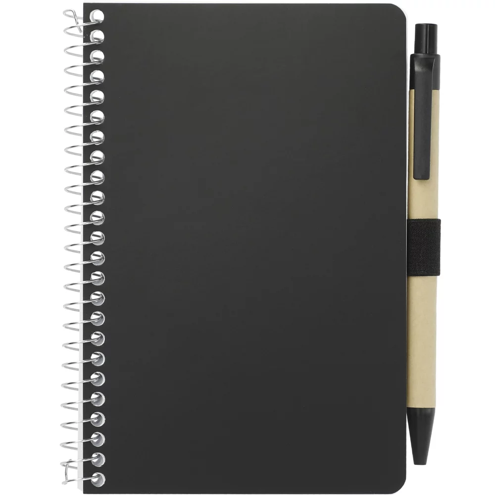 Carnet de poche spiralé 4" x 6" en mélange FSC® avec stylo