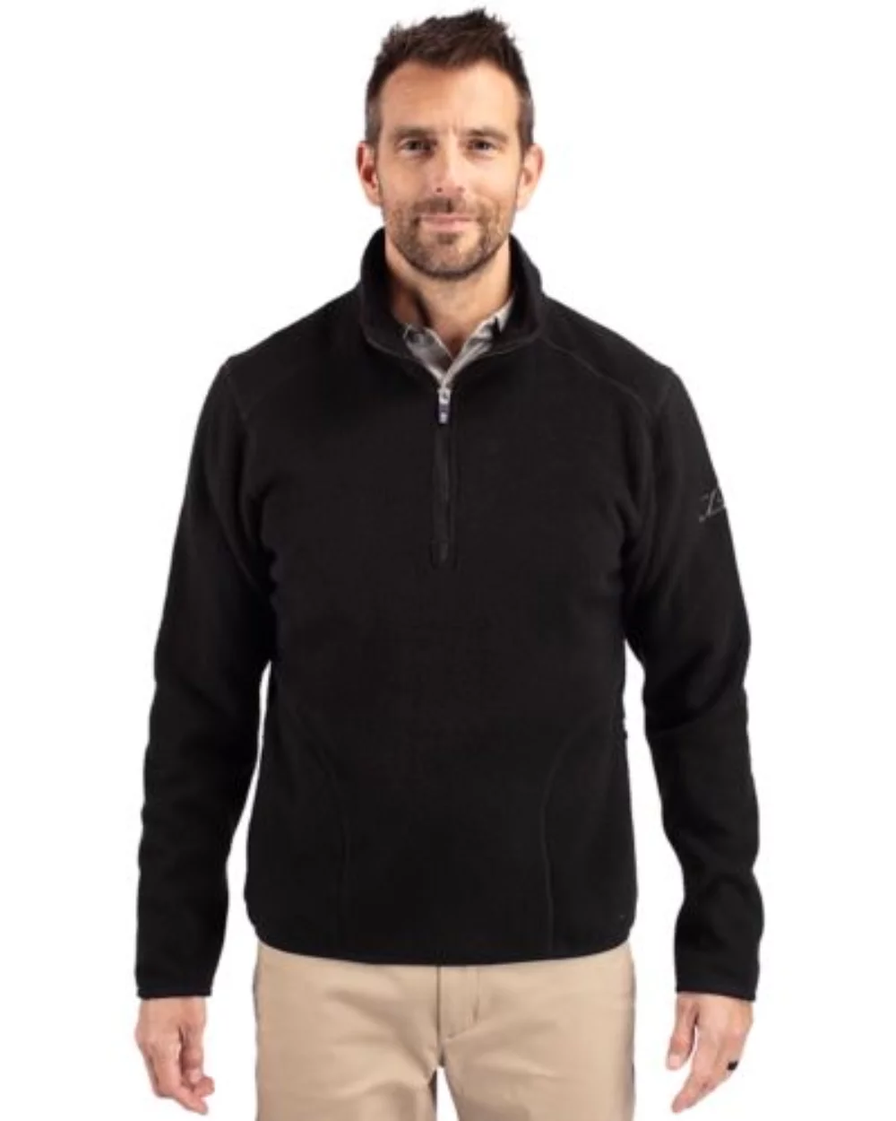 Cutter & Buck Cascade Eco Sherpa Fleece Mens Big & Tall Quarter Zip Jacket