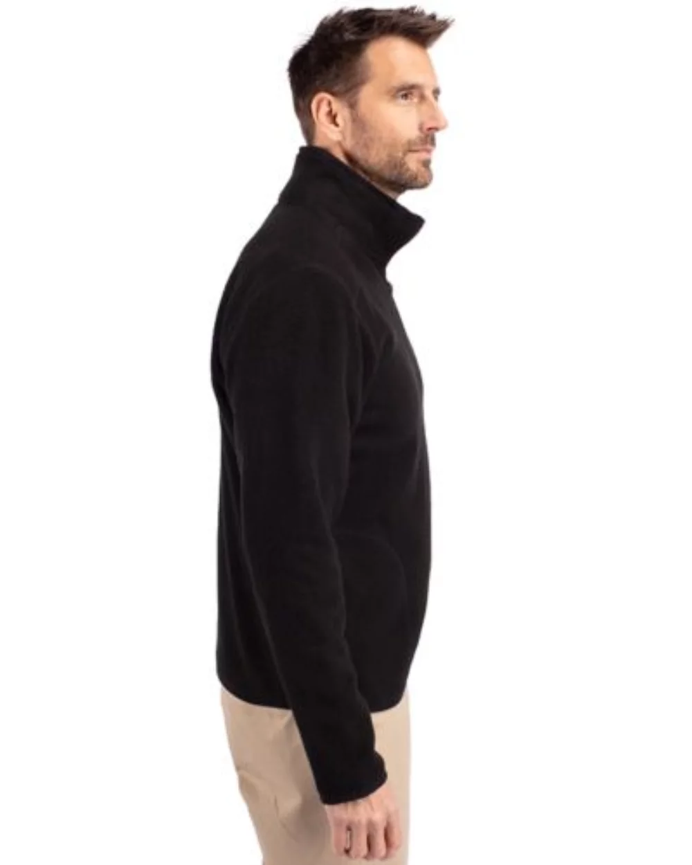 Cutter & Buck Cascade Eco Sherpa Fleece Mens Big & Tall Quarter Zip Jacket