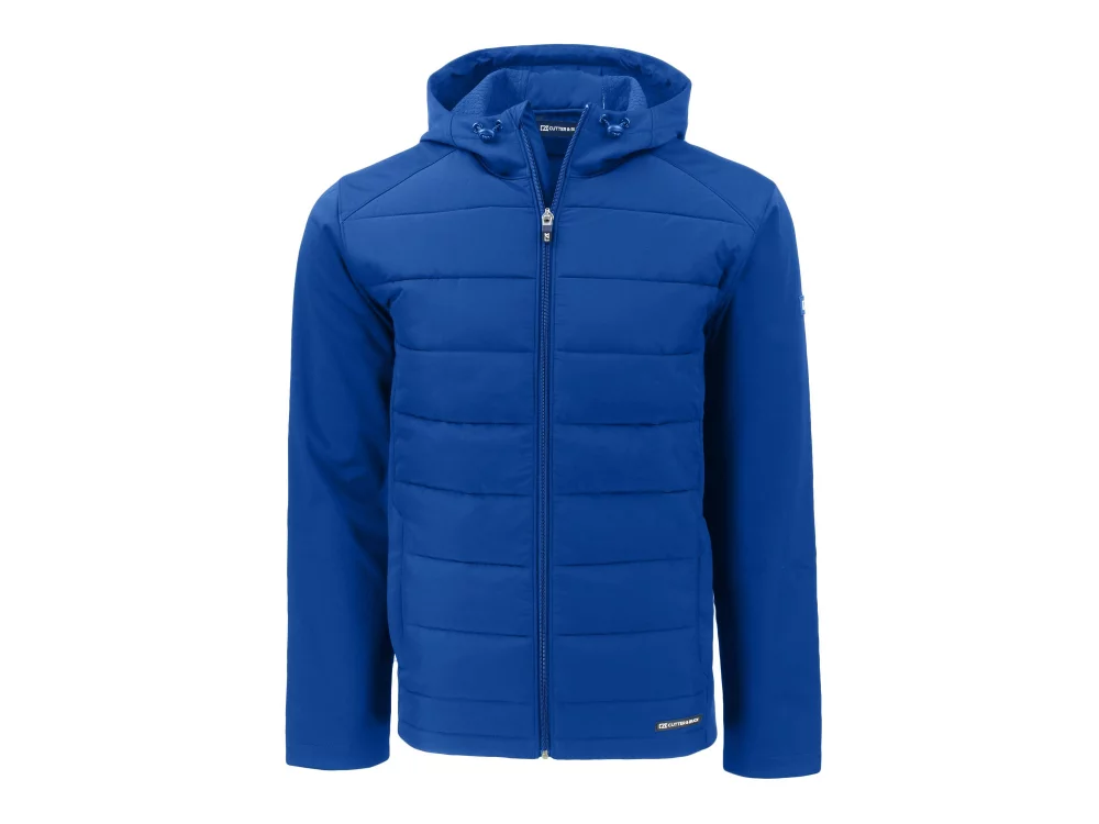 Cutter & Buck Evoke Hybrid Eco Softshell Recycled Full Zip Mens Big & Tall Hooded Jacket
