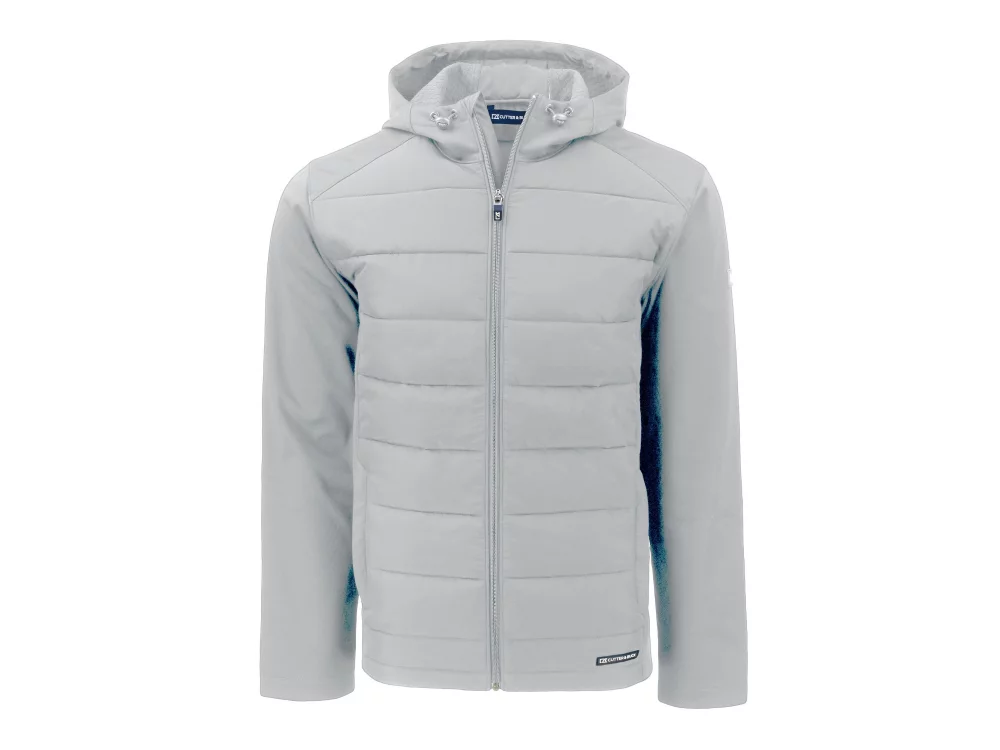 Cutter & Buck Evoke Hybrid Eco Softshell Recycled Full Zip Mens Big & Tall Hooded Jacket