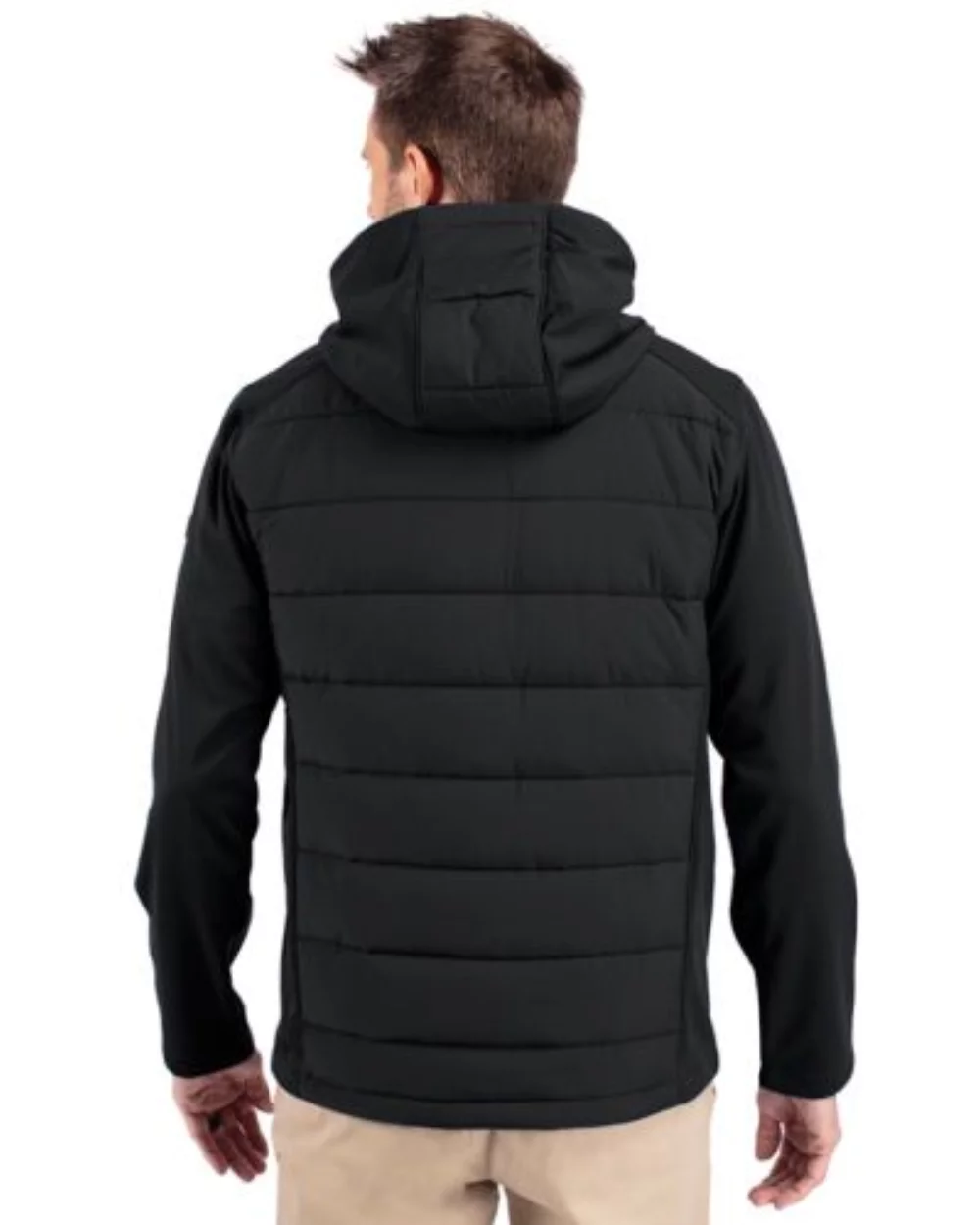 Cutter & Buck Evoke Hybrid Eco Softshell Recycled Full Zip Mens Big & Tall Hooded Jacket