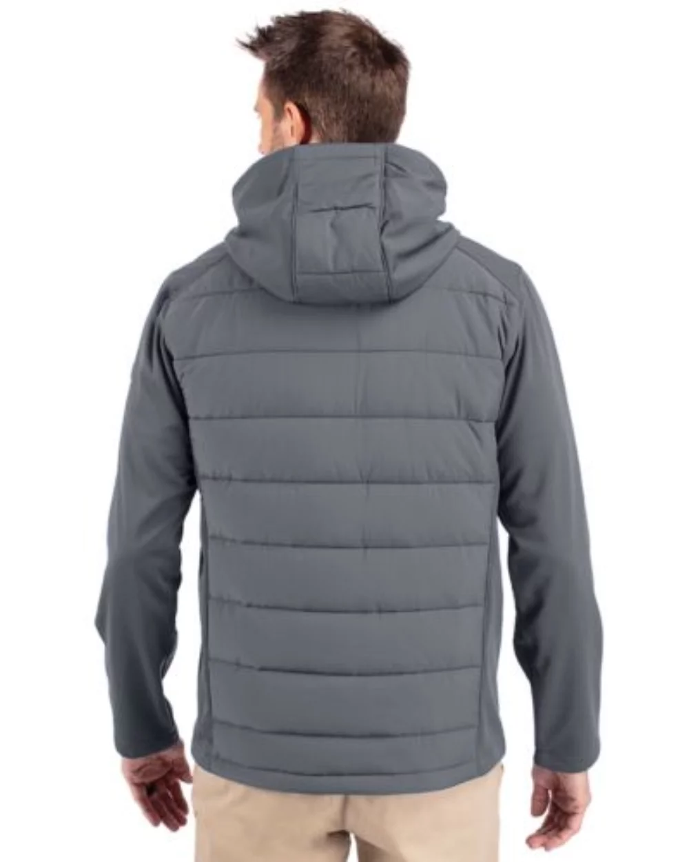 Cutter & Buck Evoke Hybrid Eco Softshell Recycled Full Zip Mens Big & Tall Hooded Jacket
