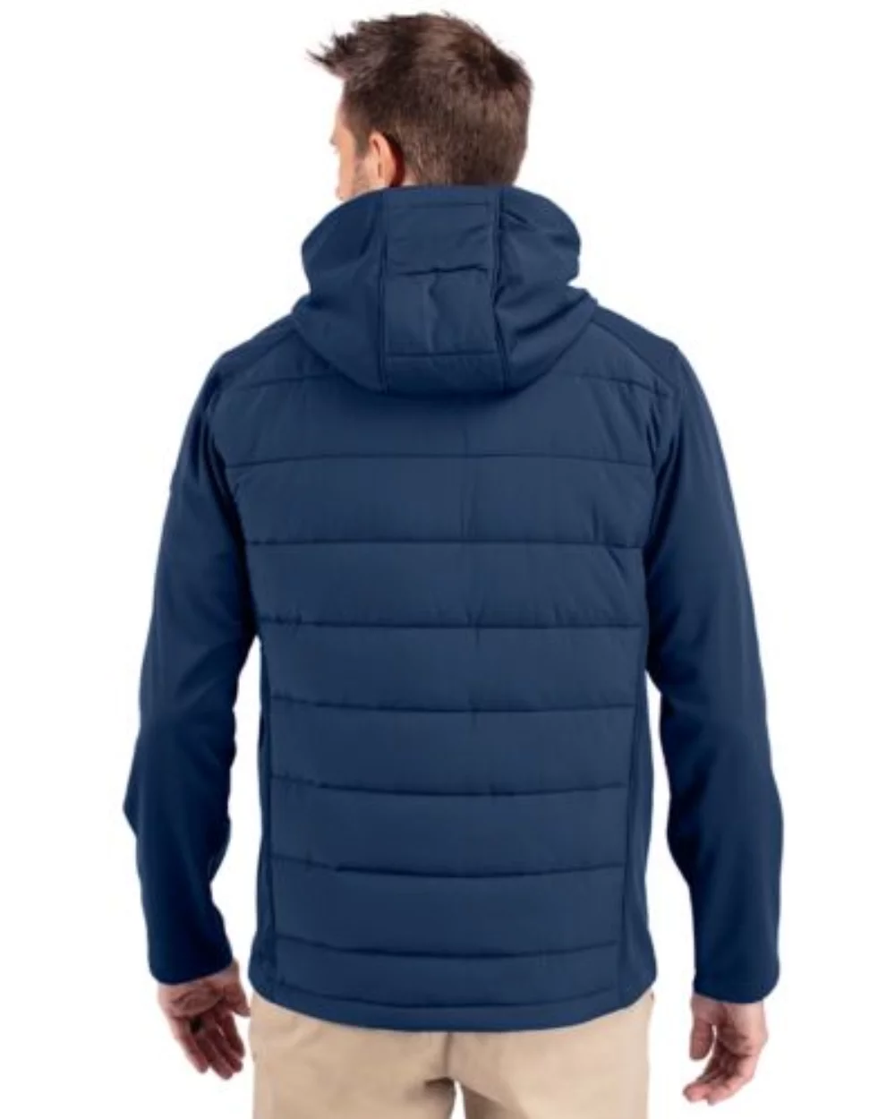 Cutter & Buck Evoke Hybrid Eco Softshell Recycled Full Zip Mens Big & Tall Hooded Jacket