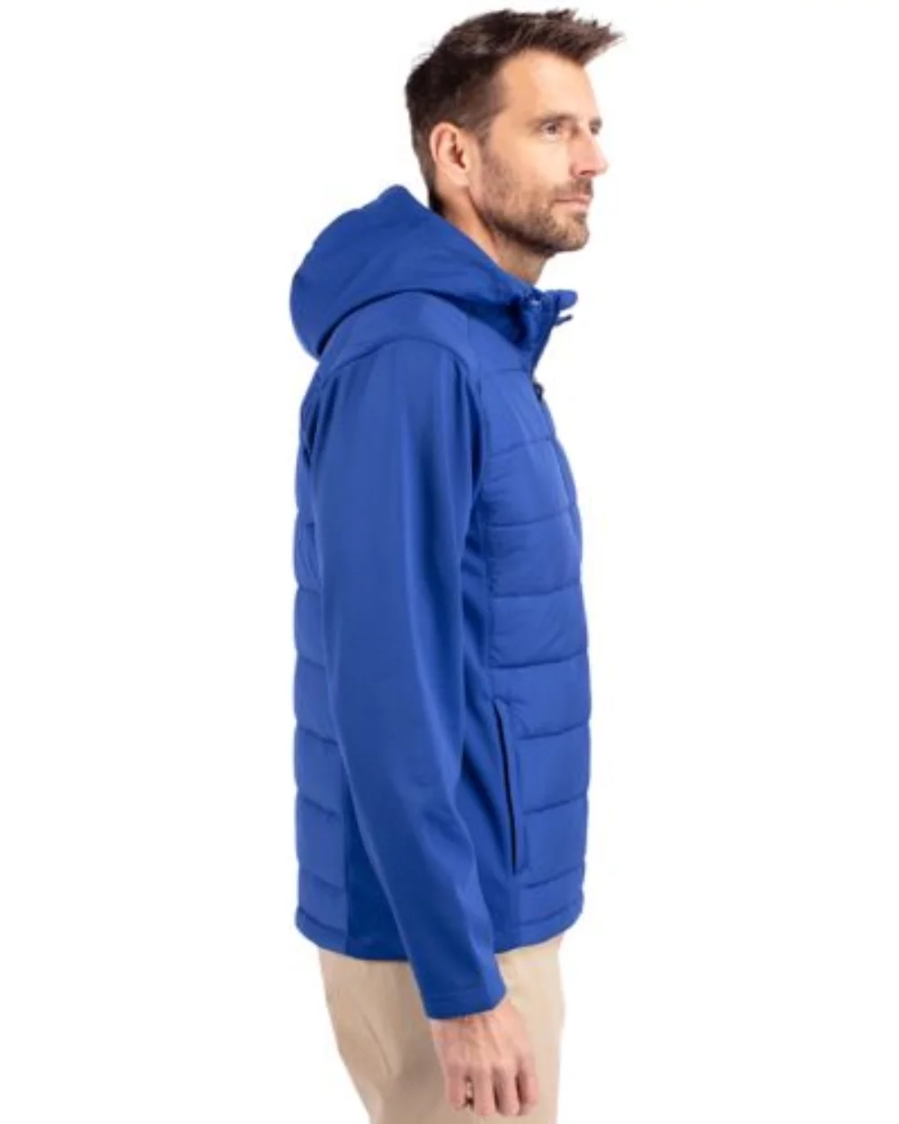Cutter & Buck Evoke Hybrid Eco Softshell Recycled Full Zip Mens Big & Tall Hooded Jacket