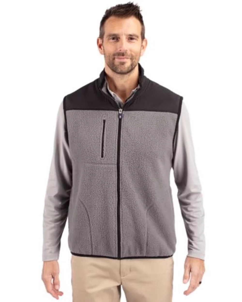 Cutter & Buck Cascade Eco Sherpa Mens Big and Tall Fleece Vest