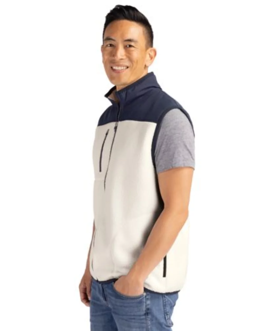 Veste en polaire Cutter & Buck Cascade Eco Sherpa pour homme